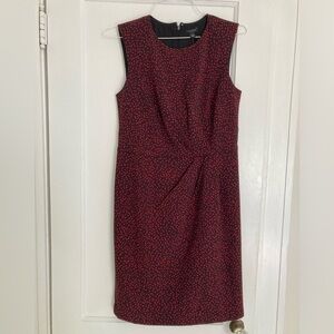 Ann Taylor red and black print sheath dress